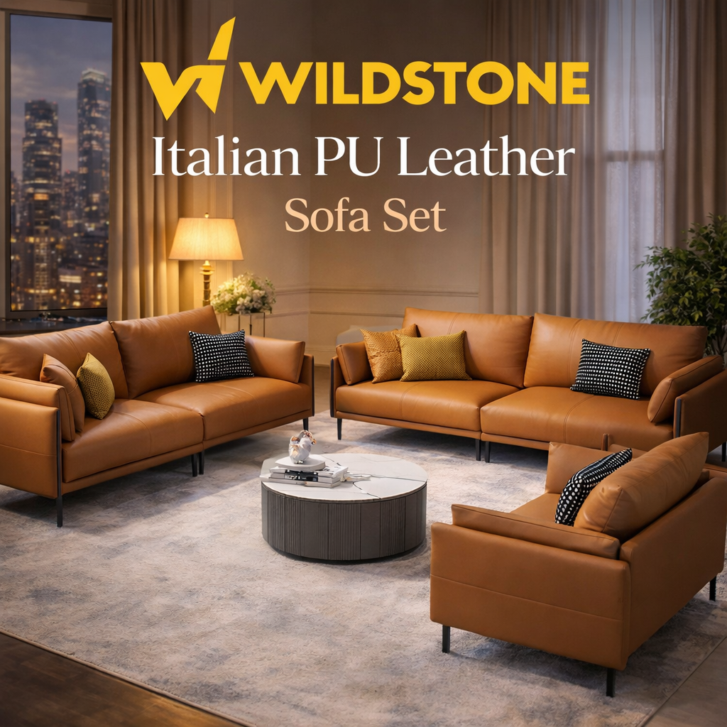 Modern Italian Design PU Leather Sofa Set