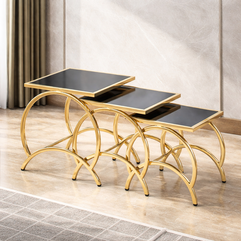 Tempered Glass Nested Table