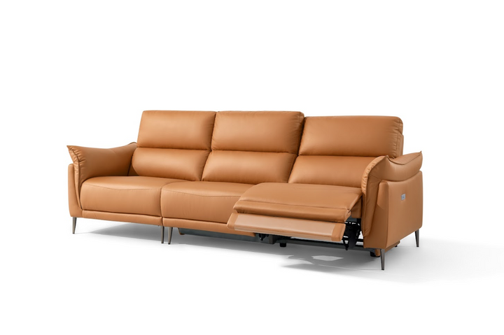 G-520SF1 3-Seater Recliner Sofa Set – Premium Faux Leather | Cup Holder Console | Modern Living Room Luxury