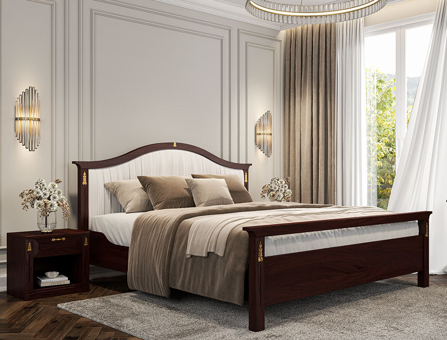 Sienna King Size Bed (Off-White Headboard)