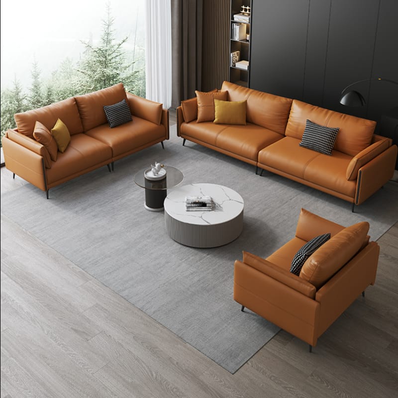 Modern Italian Design PU Leather Sofa Set