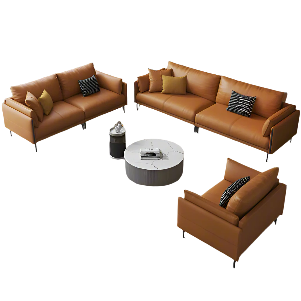 Modern Italian Design PU Leather Sofa Set