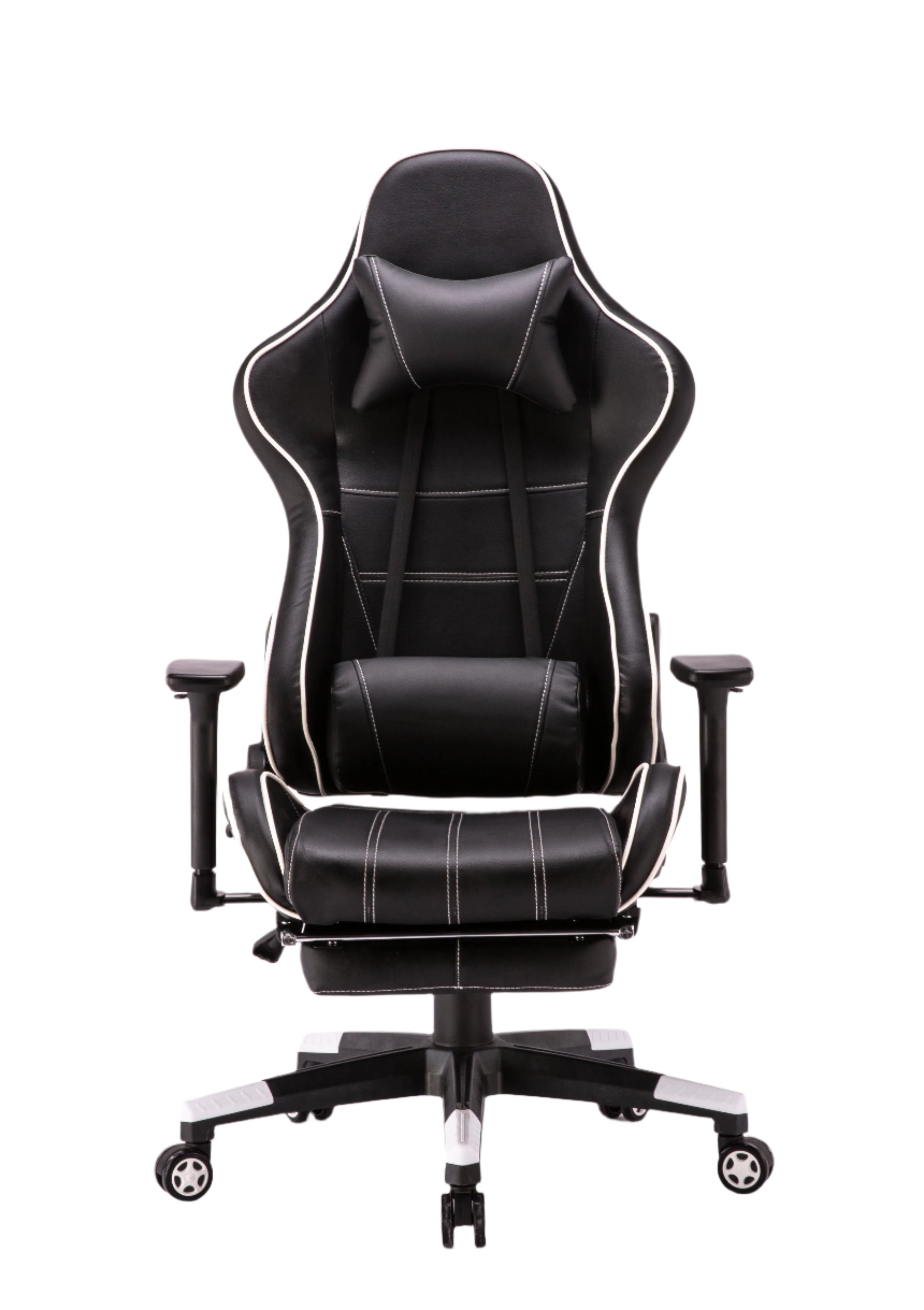 Gaming Chair White with Footrest