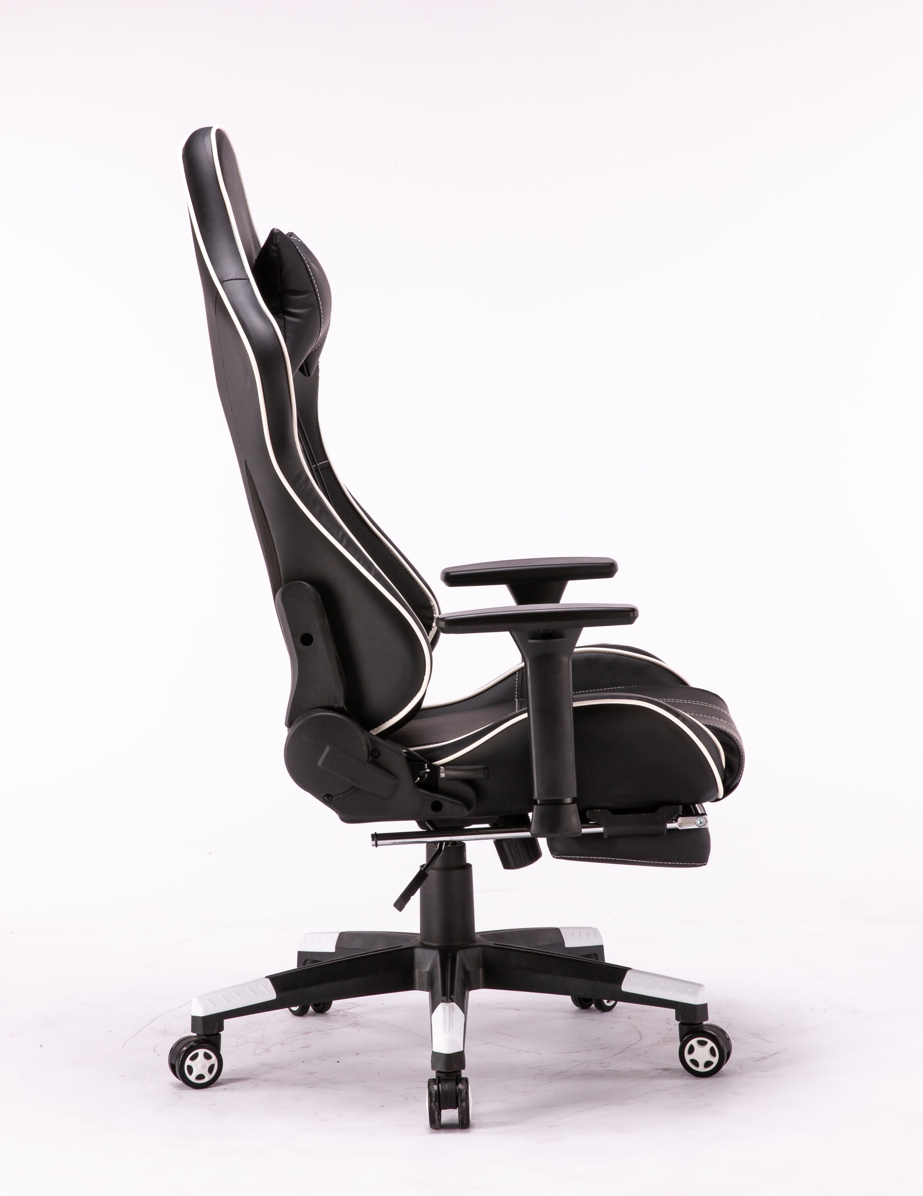 Gaming Chair White with Footrest